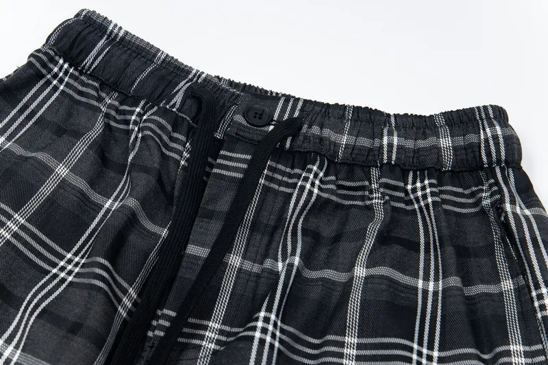 200💰D301# DENIM TEARS READYMADE foam kapok plaid casual pants 18 gray, red S-XL